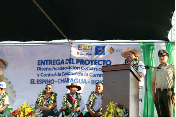 Bolivian President Luis Arce attends Completion and Opening Ceremony of Espino Highway Project